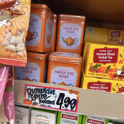 Trader Joe's Pumpkin Spice Rooibos Herbal Tea 1.4 oz (40g) | Caffeine-Free