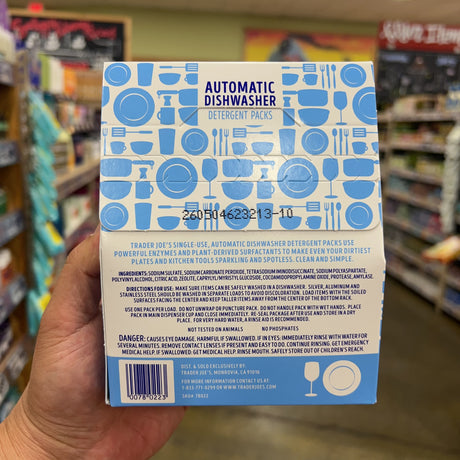 Trader Joe's Automatic Dishwasher Detergent Packs Free & Clear 20ct, product image 2