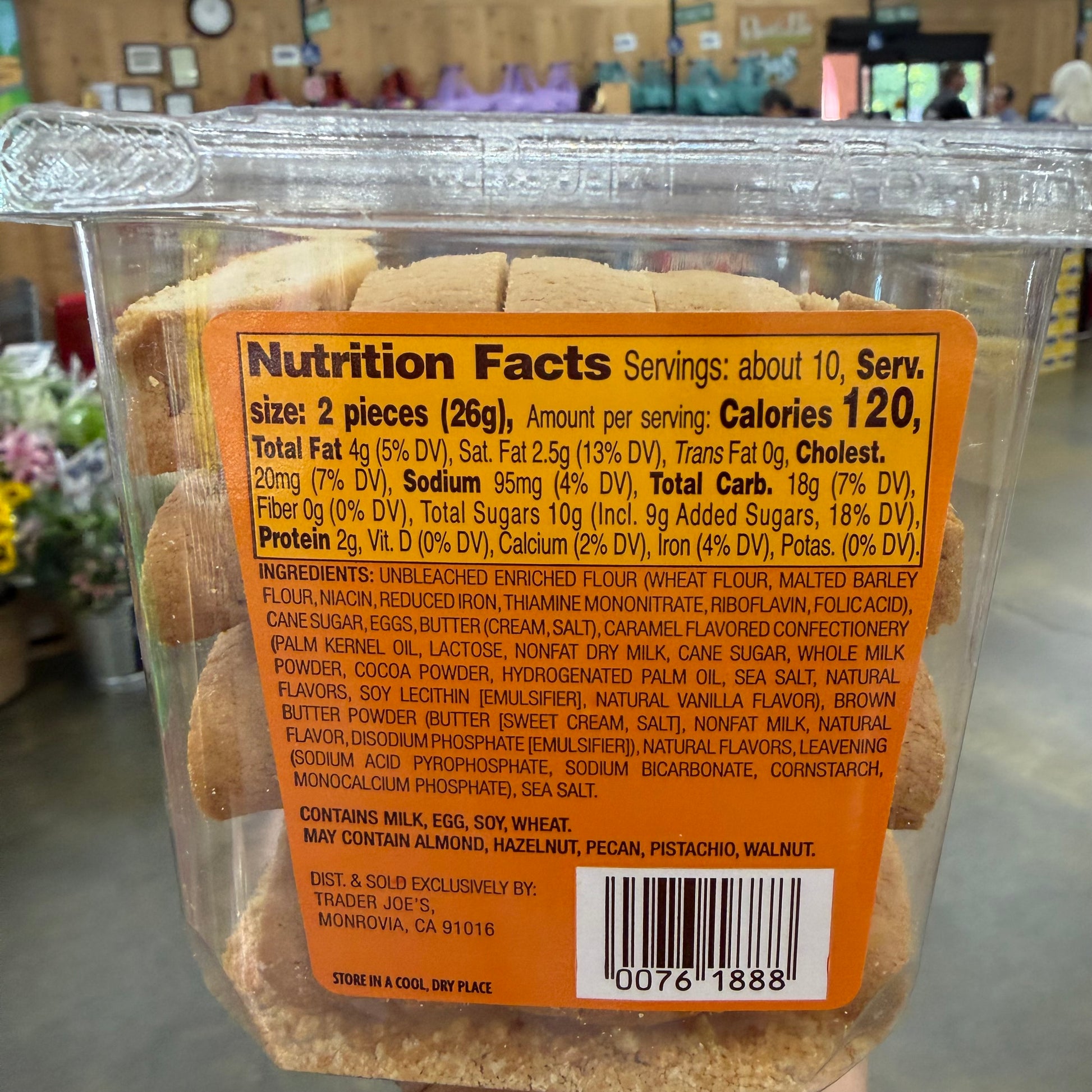 Trader Joe's Brown Butter Salted Caramel Mini Biscotti  Nutrition Facts