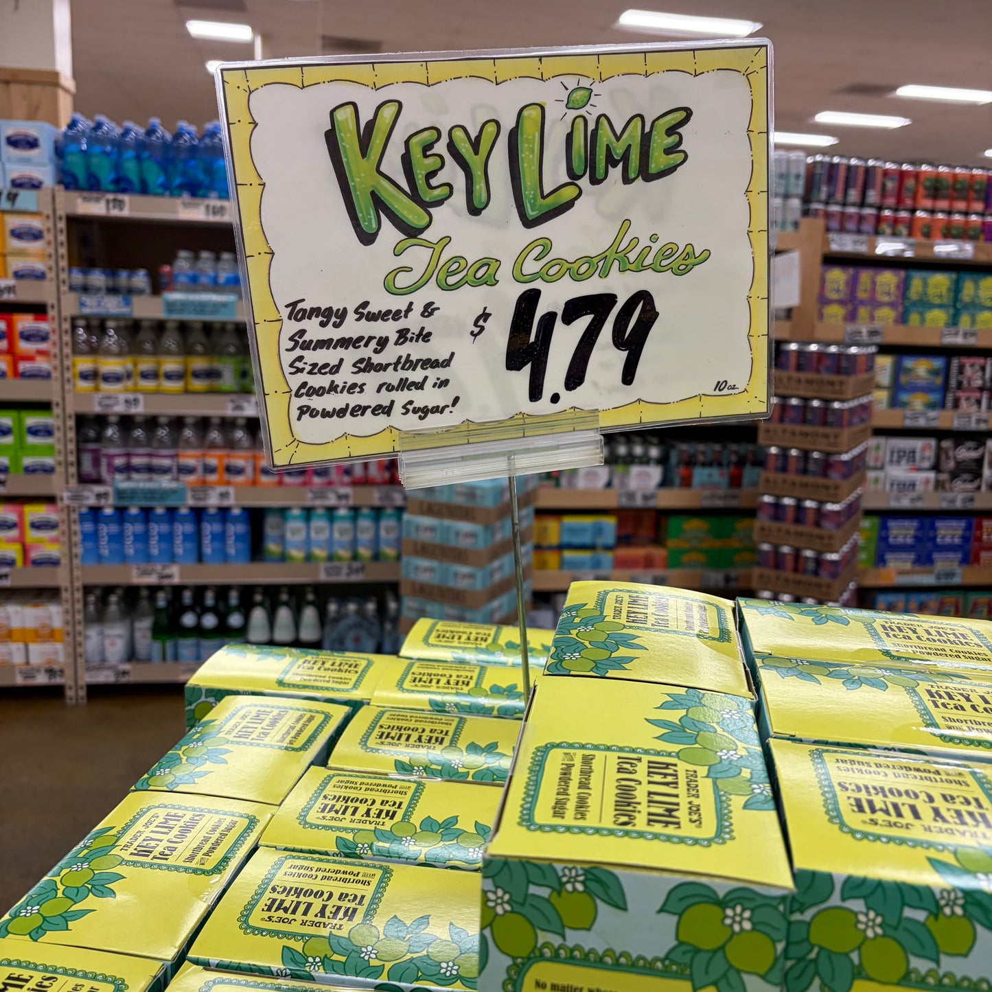 Trader Joe's Key Lime Tea Cookies Shortbread Cookies with Powdered Sugar — price