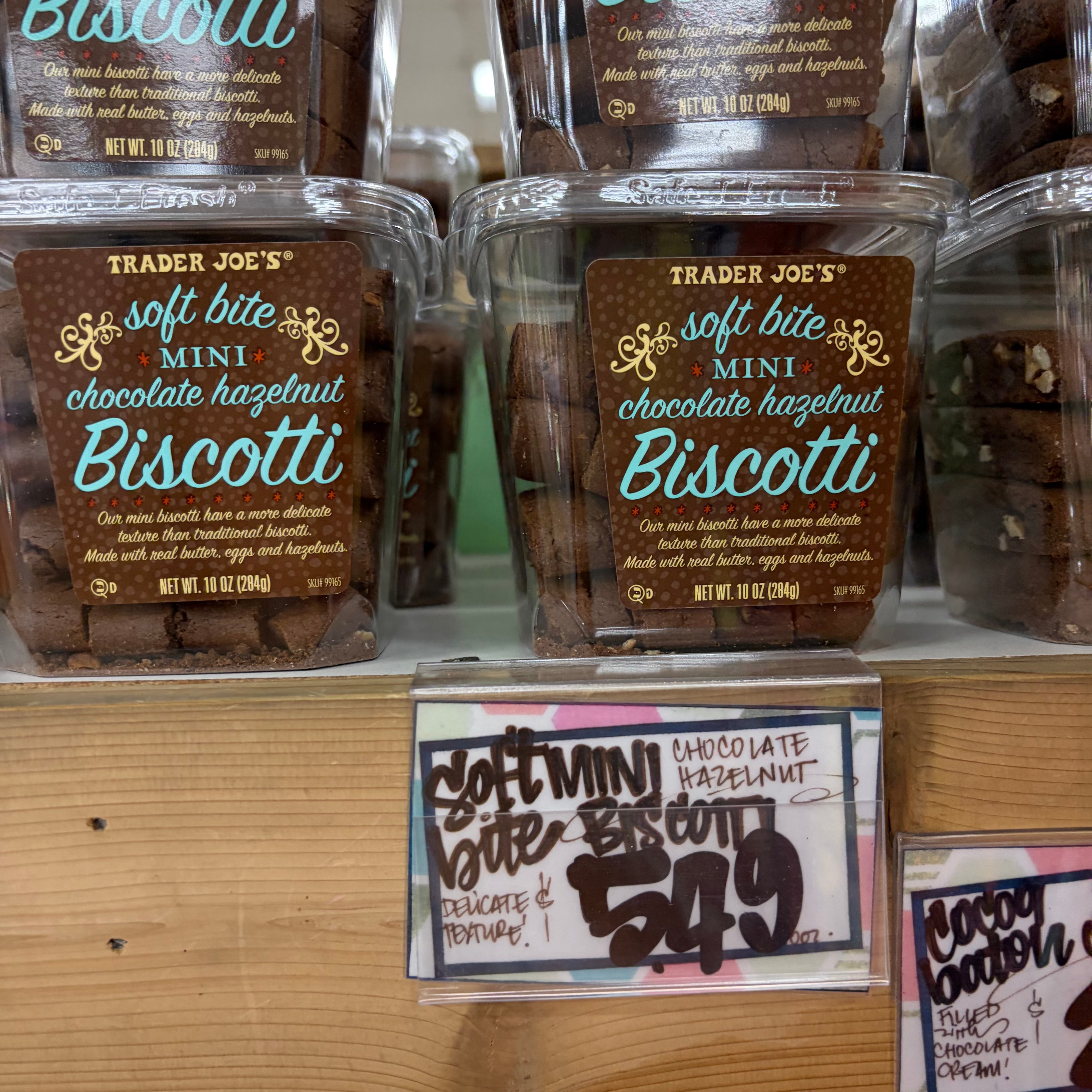 Trader Joe's Soft Bite Mini Chocolate Hazelnut Biscotti 10 oz