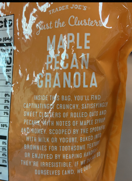 Trader Joe's Just the Clusters Maple Pecan Granola, 16 oz