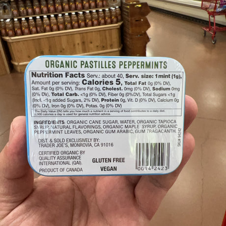 Trader Joe’s Organic Pastilles Peppermints 1.41 oz — product photo 2