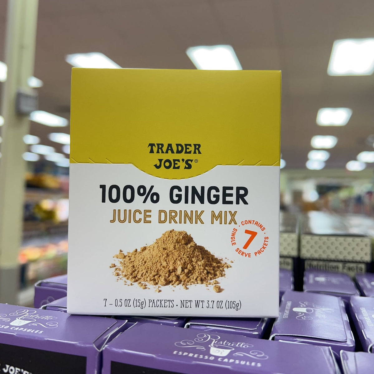 Trader Joe's 100% Ginger Juice Drink Mix 7 Packets 3.7 oz