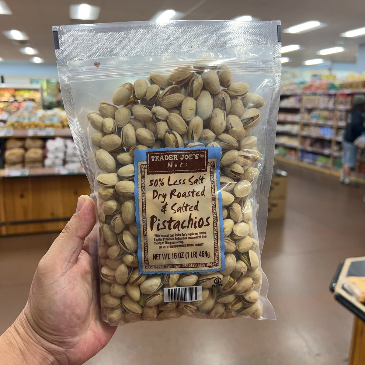 Trader Joe's 50% Less Salt Dry Roasted & Salted Pistachios 16 oz