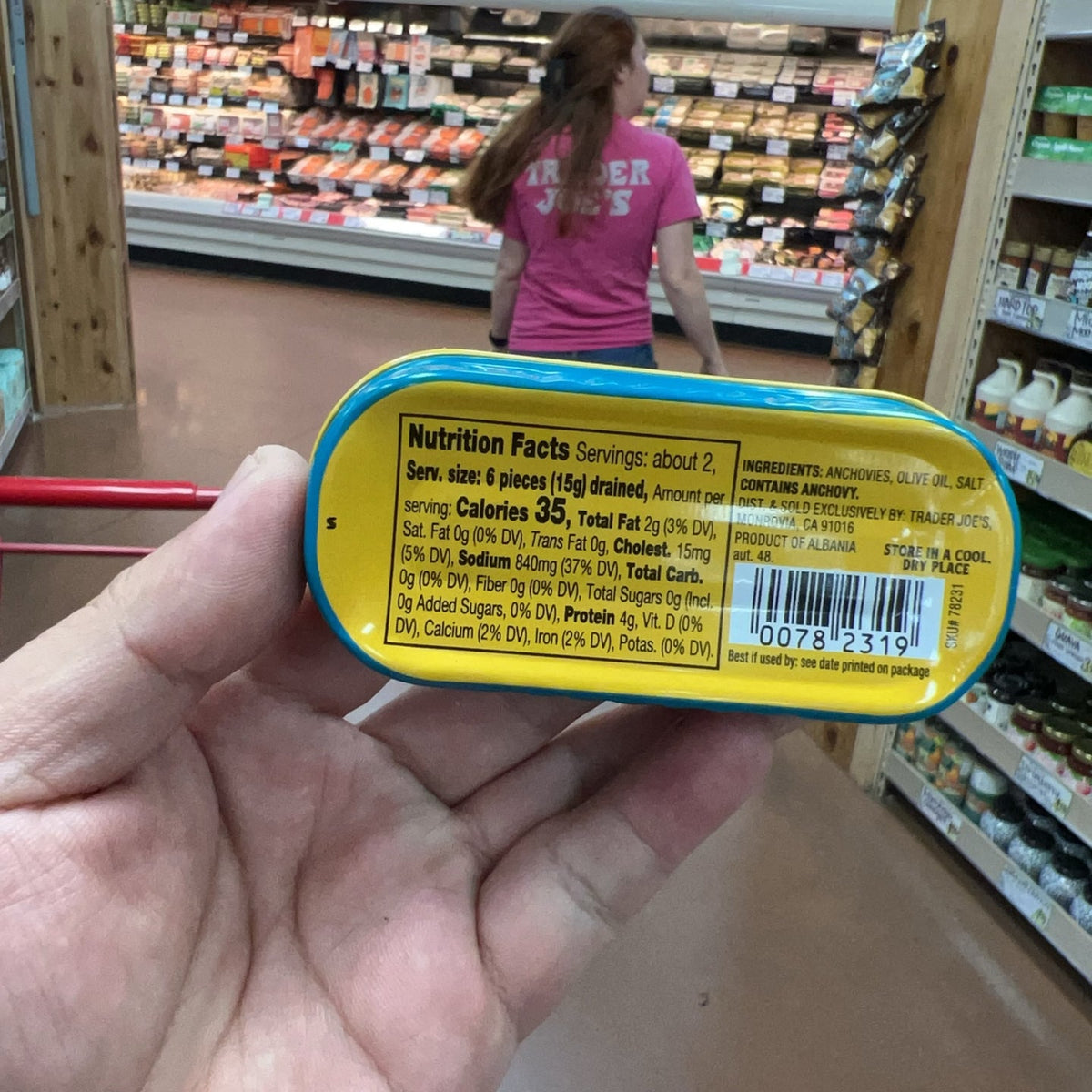 Trader Joe's Anchovy Fillets nutrition facts, ingredients, origin and barcode