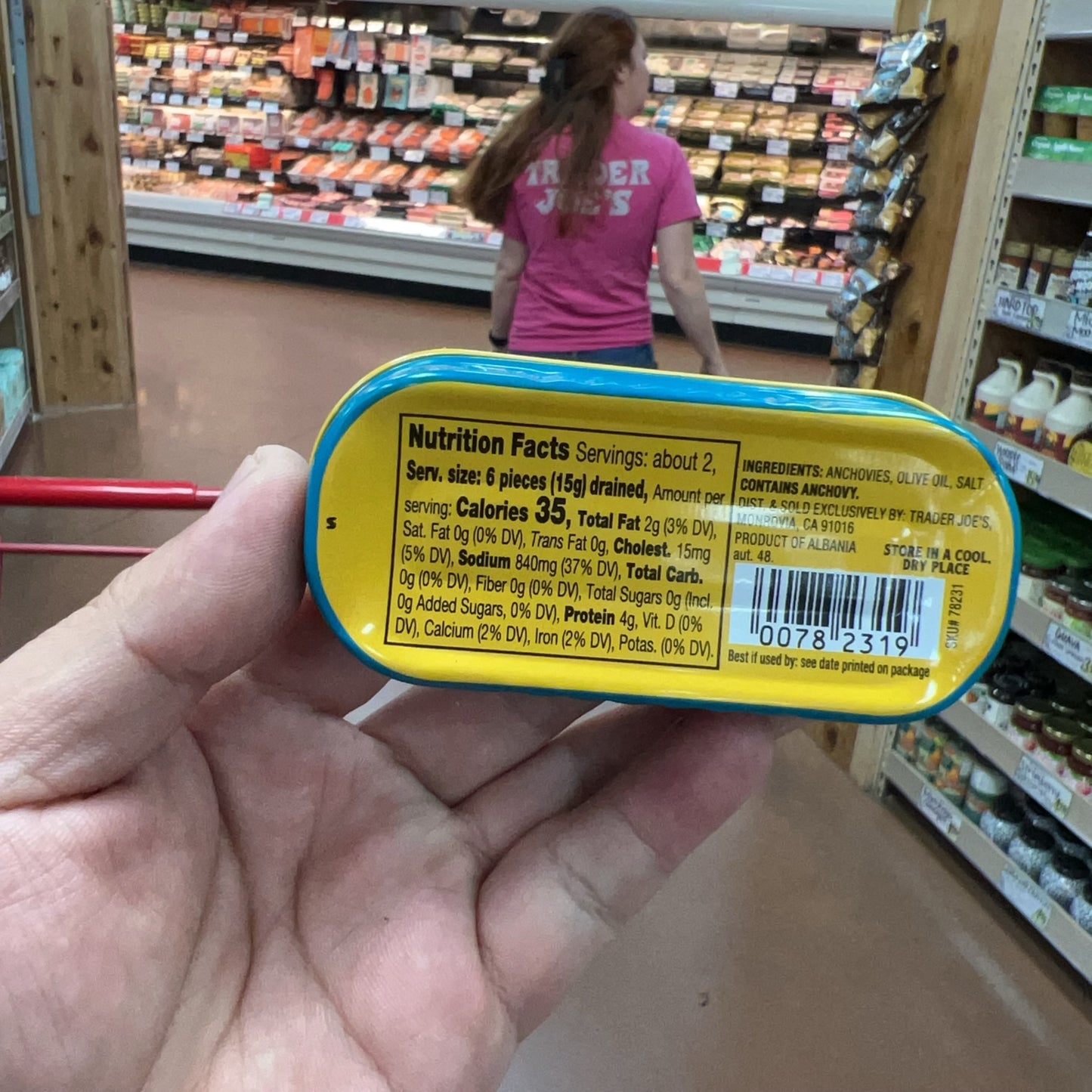 Trader Joe's Anchovy Fillets nutrition facts, ingredients, origin and barcode