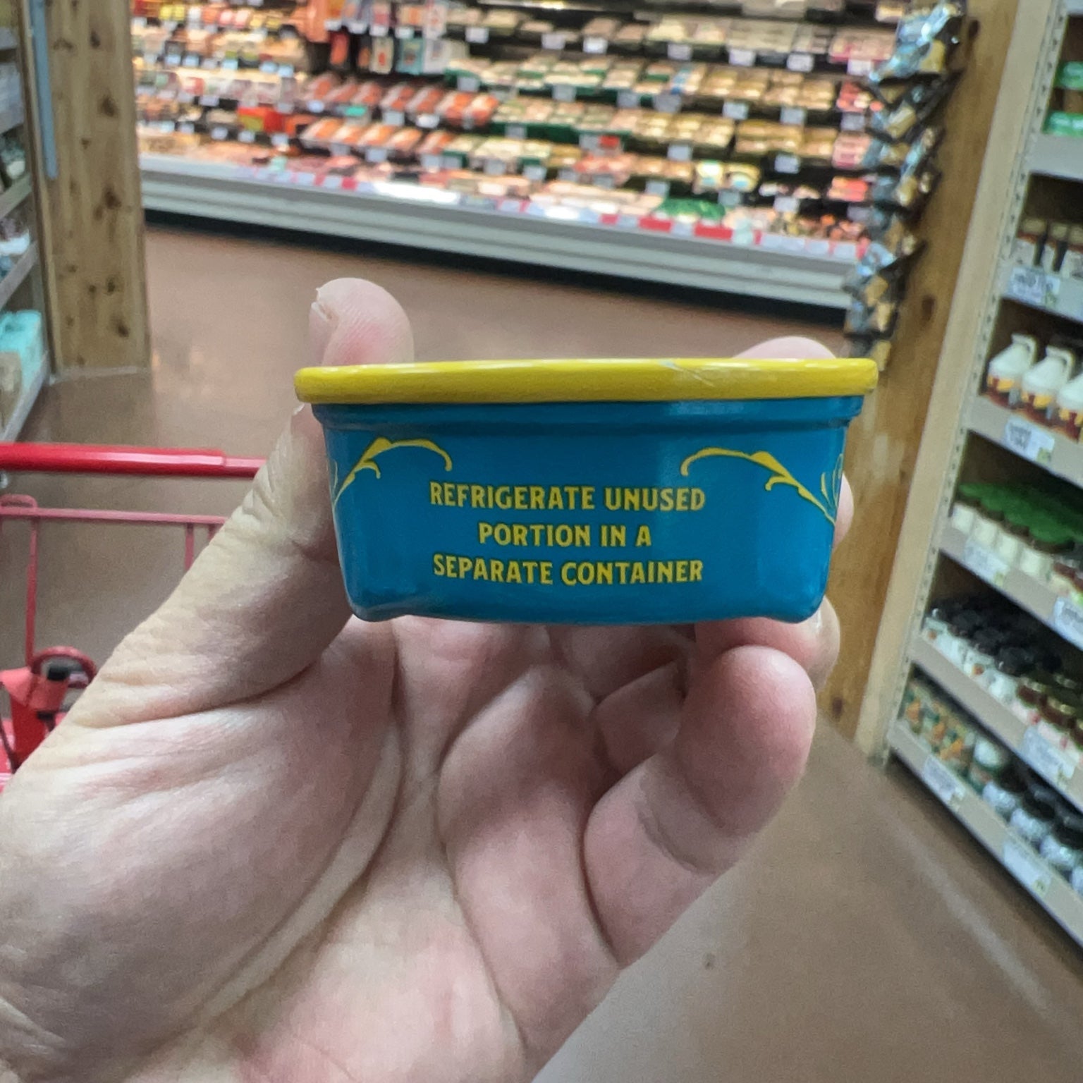Trader Joe's Anchovy Fillets storage instructions on tin