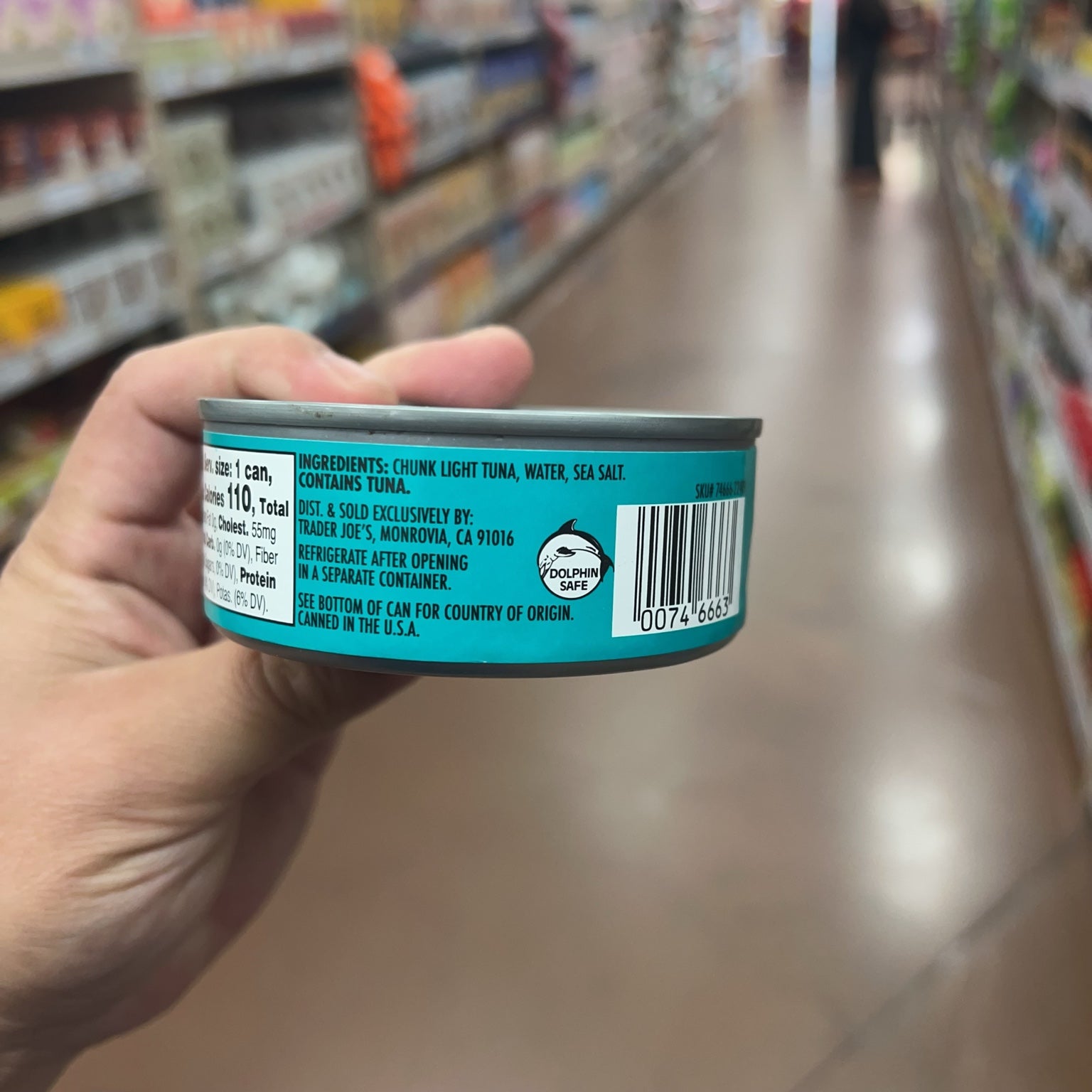 Trader Joe's Chunk Light Skipjack Tuna ingredients and storage instructions