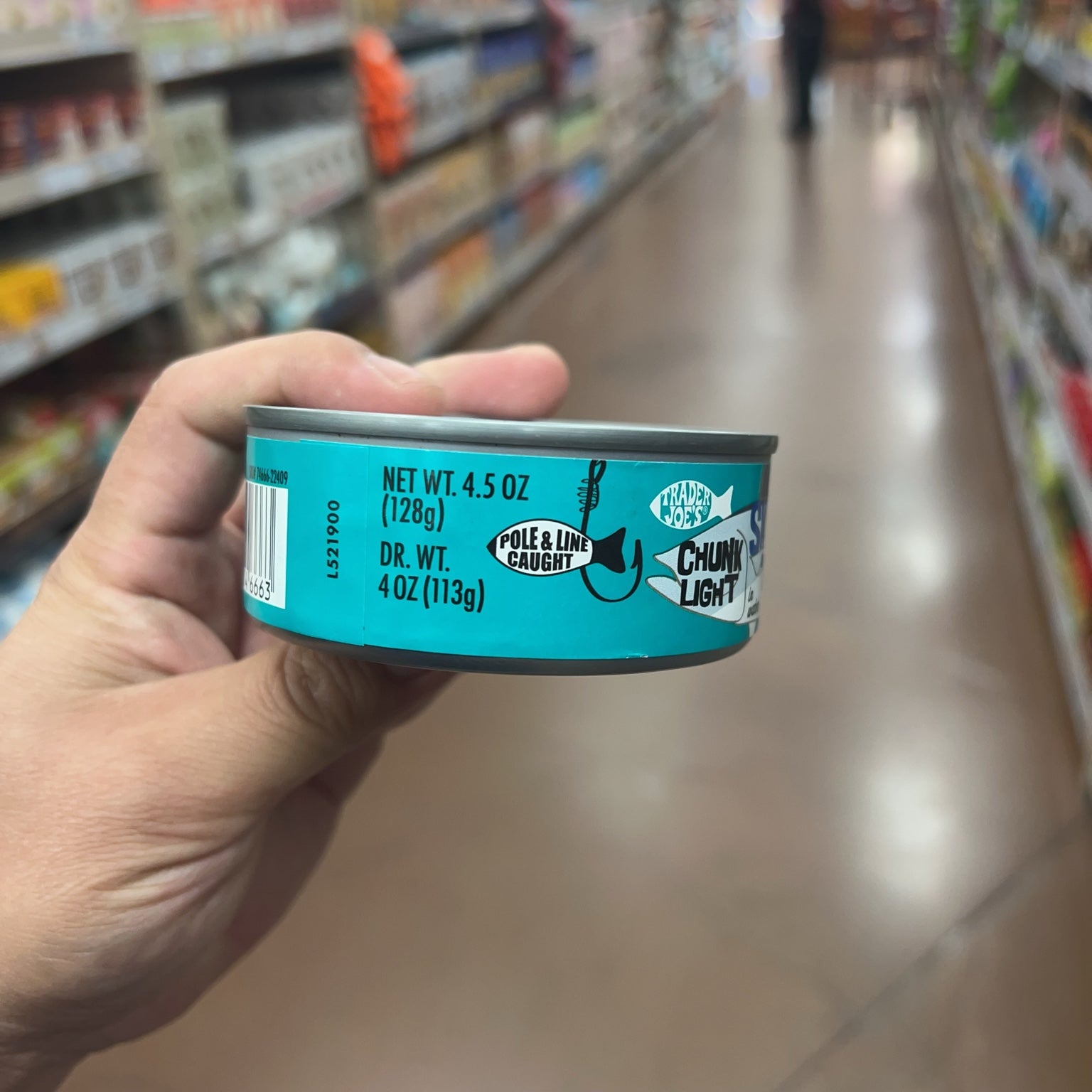 Trader Joe's Chunk Light Skipjack Tuna net weight and drained weight