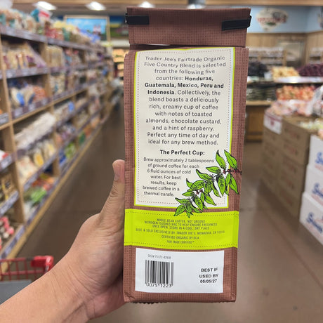 Trader Joe's Fairtrade Organic Five Country Blend Dark Roast Whole Bean Coffee, 13 oz — product photo 7