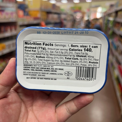 Trader Joe's Hardwood Smoked Trout Fillets nutrition facts ingredients origin and barcode