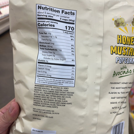 Trader Joe's Honey Mustard Popcorn with Avocado Oil, 5 oz — product photo 5