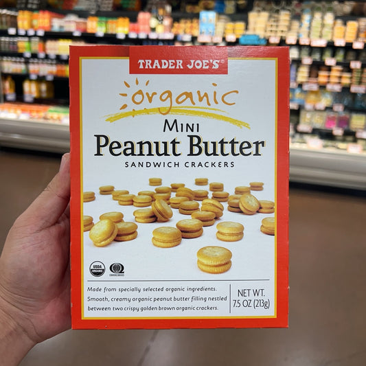 Trader Joe's Organic Mini Peanut Butter Sandwich Crackers 7.5 oz front package