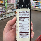 Trader Joe's Peach Flavored Glaze nutrition facts close-up showing 35 calories per tablespoon