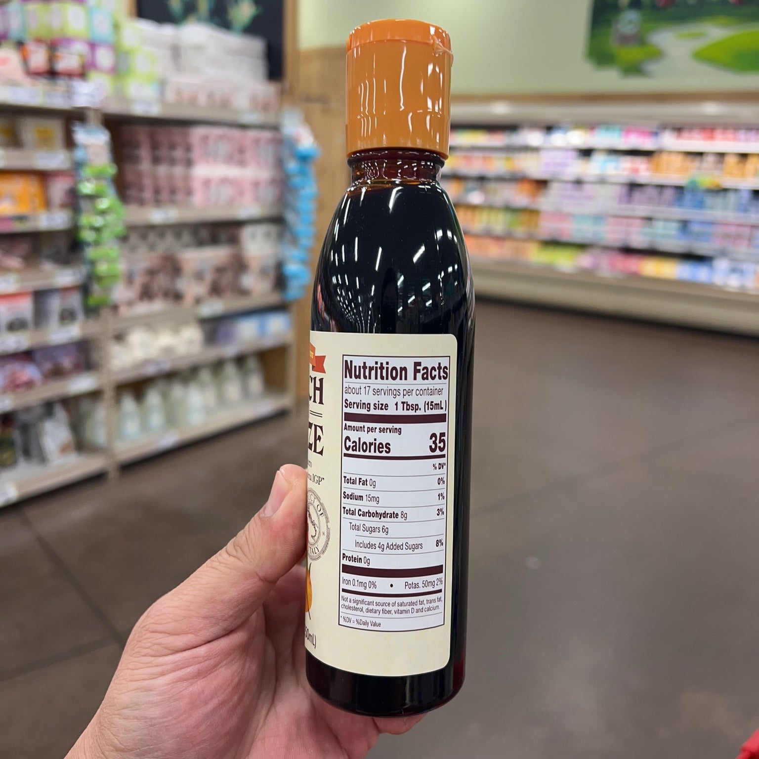 Trader Joe's Peach Flavored Glaze nutrition facts panel