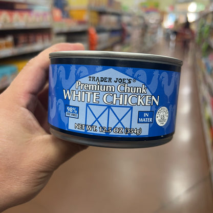 Trader Joe's Premium Chunk White Chicken in Water 12.5 oz can front