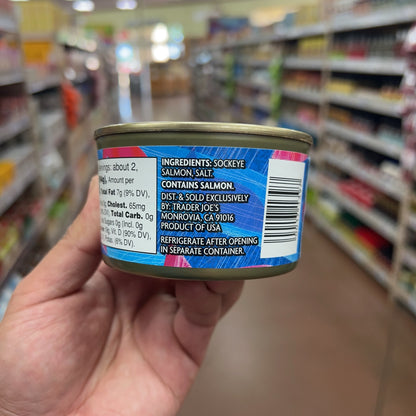 Ingredients, allergen, origin and storage information for Trader Joe's Sockeye Salmon