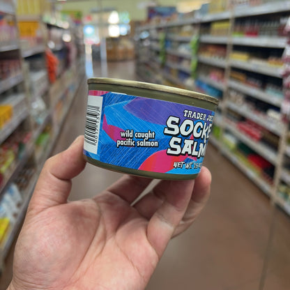 Trader Joe's Sockeye Salmon wild caught Pacific salmon label