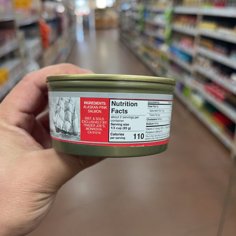 Ingredients and Nutrition Facts for Trader Joe's Wild Alaskan Pink Salmon 6 oz