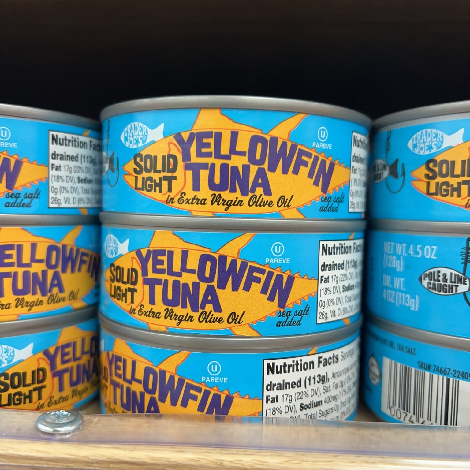 Trader Joe's Yellowfin Tuna nutrition facts panel